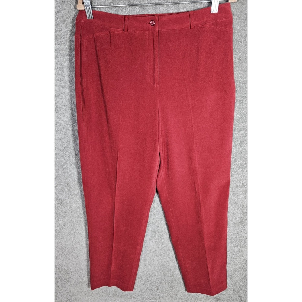 Vintage Talbots Stretch Microfiber Dress Pants Womens Size 12 Red Career Office